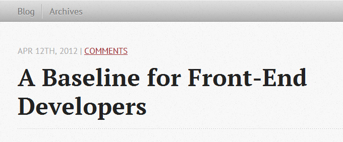A Baseline for Front-End Developers